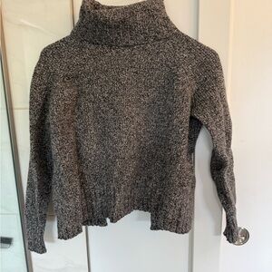 Madewell Charcoal Turtleneck Open-back Sweater
